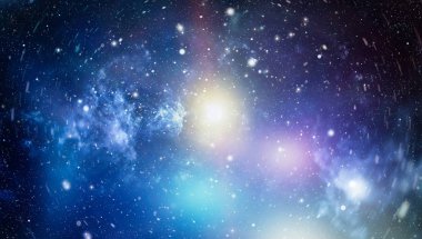 Uzayda bir yerde harika güzel bulutsu. Renkli alanı