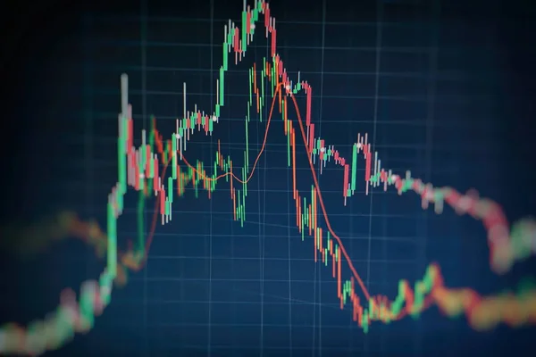 Forex handel diagram och ljusstake diagram som lämpar sig för finansiella investeringar koncept. Ekonomi trender bakgrund för affärsidé och all konstverk design. Abstrakt finansieringsbakgrund — Stockfoto