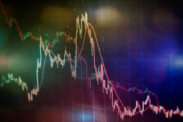 Forx ticaret grafiği ve şamdan şeması finansal yatırım konseptine uygundur. Ekonomik trendler iş fikri ve tüm sanat tasarımı için arka plan. Soyut finans arkaplanı
