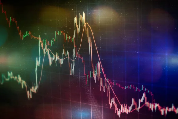 Forx ticaret grafiği ve şamdan şeması finansal yatırım konseptine uygundur. Ekonomik trendler iş fikri ve tüm sanat tasarımı için arka plan. Soyut finans arkaplanı — Stok fotoğraf