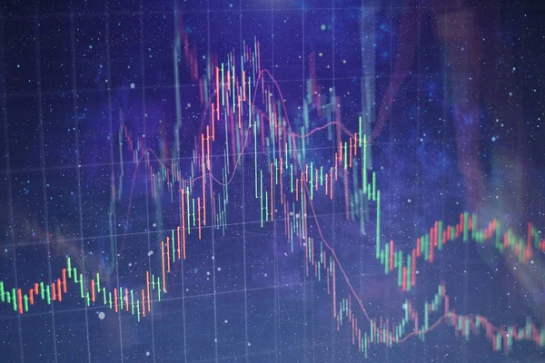 Forx ticaret grafiği ve şamdan şeması finansal yatırım konseptine uygundur. Ekonomik trendler iş fikri ve tüm sanat tasarımı için arka plan. Soyut finans arkaplanı