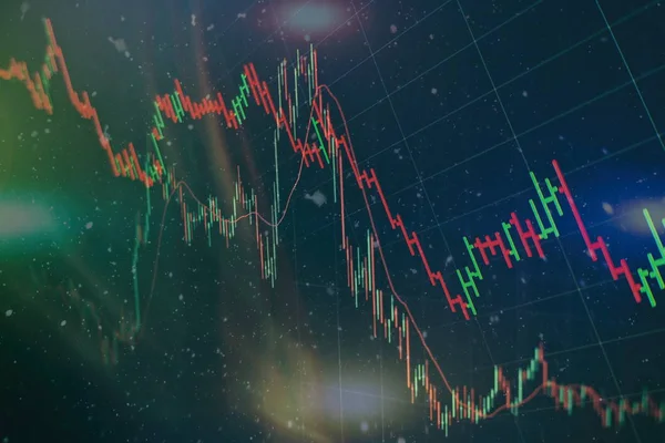 Gráfico de negociação forex e gráfico castiçal adequado para o conceito de investimento financeiro. Economia tendências de fundo para a ideia de negócios e todo o design de arte. Contexto financeiro abstrato — Fotografia de Stock