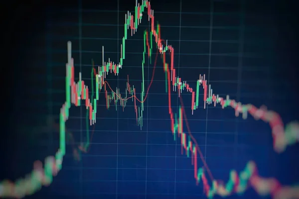 Forex Trading Graph und Candlestick Chart geeignet für Finanzinvestitionskonzept. Wirtschaftstrends Hintergrund für Geschäftsidee und Design aller Kunstwerke. Abstrakter finanzieller Hintergrund — Stockfoto