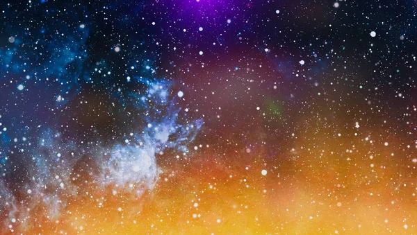Панорамный вид в глубокий космос. Темное ночное небо, полное звезд. Туманность в открытом космосе . — стоковое фото