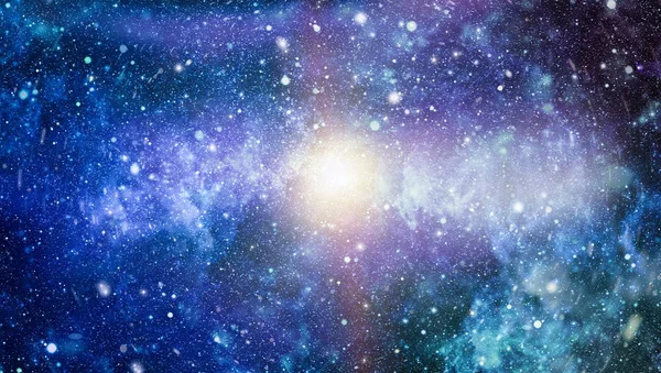 Panoramic looking into deep space. Dark night sky full of stars. The nebula in outer space. — Stock Photo, Image