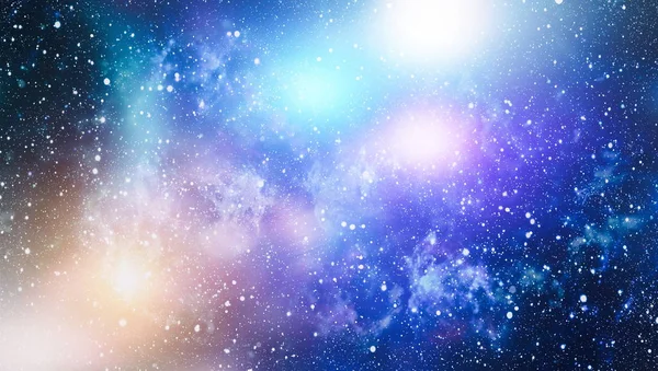 Panoramautsikt över ute i rymden. Mörk natthimmel full av stjärnor. Nebulosan i yttre rymden. — Stockfoto