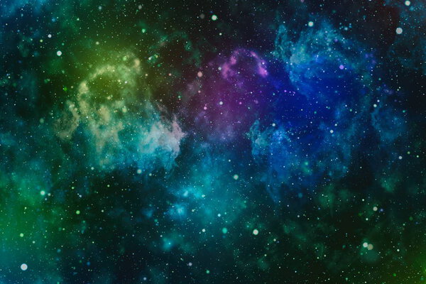 Awesome beautiful nebula somewhere in outer space. Colorful space