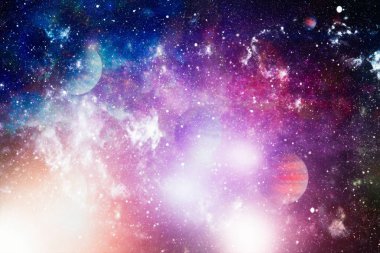 Nebula ve galaksiler uzayda. Gezegen ve Gökada - Bu görüntünün elementleri NASA tarafından desteklenmektedir