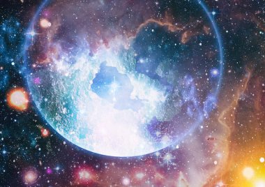 alan arka plan soyut. Gece gökyüzünde yıldızlar ve bulutsu. Nasa tarafından döşenmiş bu görüntü unsurları