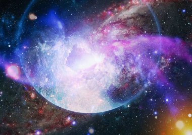 alan arka plan soyut. Gece gökyüzünde yıldızlar ve bulutsu. Nasa tarafından döşenmiş bu görüntü unsurları