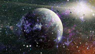 alan arka plan soyut. Gece gökyüzünde yıldızlar ve bulutsu. Nasa tarafından döşenmiş bu görüntü unsurları