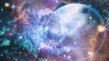 alan arka plan soyut. Gece gökyüzünde yıldızlar ve bulutsu. Nasa tarafından döşenmiş bu görüntü unsurları