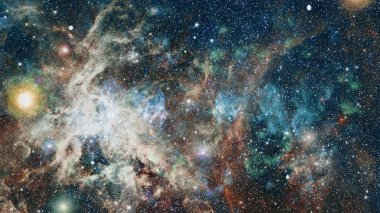 Nebula ve galaksiler uzayda. Gezegen ve Gökada - Bu görüntünün elementleri NASA tarafından desteklenmektedir