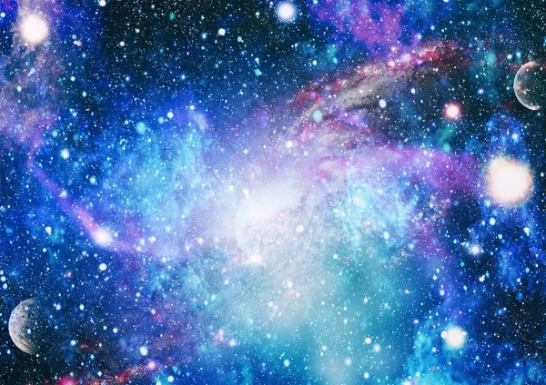 Nebulosa och galaxer i rummet.Planet och galaxen - Delar av denna bild Möblerad av NASA — Stockfoto