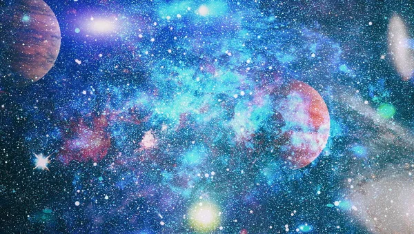 Nebulosa e galáxias no espaço.Planeta e Galáxia - Elementos desta imagem Mobiliados pela NASA — Fotografia de Stock