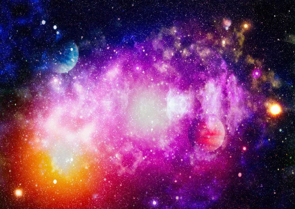 Νεφέλωμα και γαλαξίες στο διάστημα.Πλανήτης και Γαλαξίας - Στοιχεία αυτής της εικόνας Επιπλωμένο από τη NASA — Φωτογραφία Αρχείου