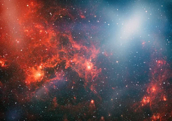 Gezegen ve galaksinin yıldızları serbest uzayda. Bu görüntünün elementleri NASA tarafından desteklenmektedir . — Stok fotoğraf