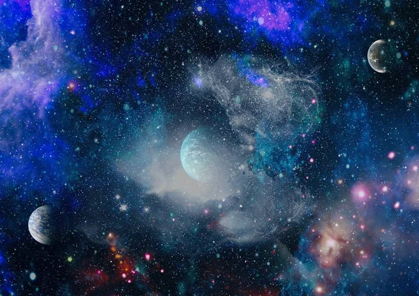Planetas, estrellas y galaxias en el espacio exterior que muestran la belleza de la exploración espacial. Elementos proporcionados por la NASA . —  Fotos de Stock