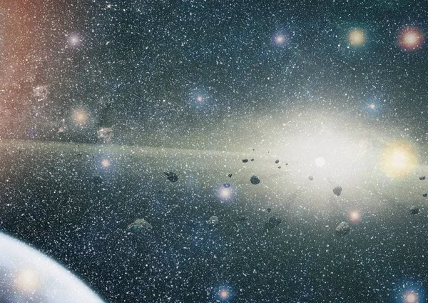 Planetas, estrelas e galáxias no espaço exterior mostrando a beleza da exploração espacial. Elementos fornecidos pela NASA . — Fotografia de Stock