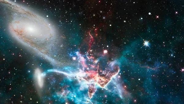 Fondo de espacio abstracto. Cielo nocturno con estrellas y nebulosa. Elementos de esta imagen proporcionados por la NASA —  Fotos de Stock
