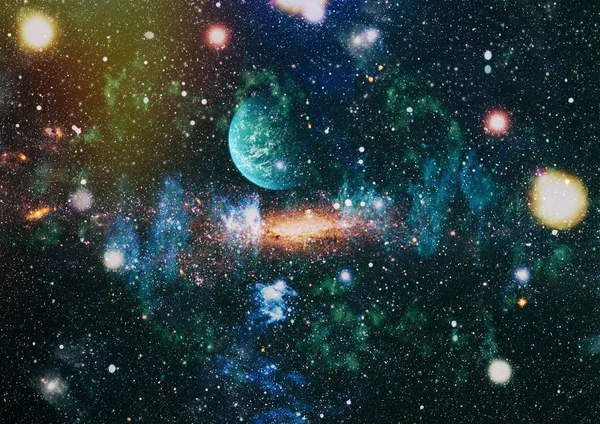 Fondo de espacio abstracto. Cielo nocturno con estrellas y nebulosa. Elementos de esta imagen proporcionados por la NASA — Foto de Stock