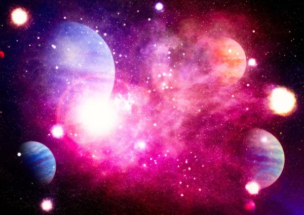 Fundo espaço abstrato. Céu noturno com estrelas e nebulosa. Elementos desta imagem fornecidos pela NASA — Fotografia de Stock