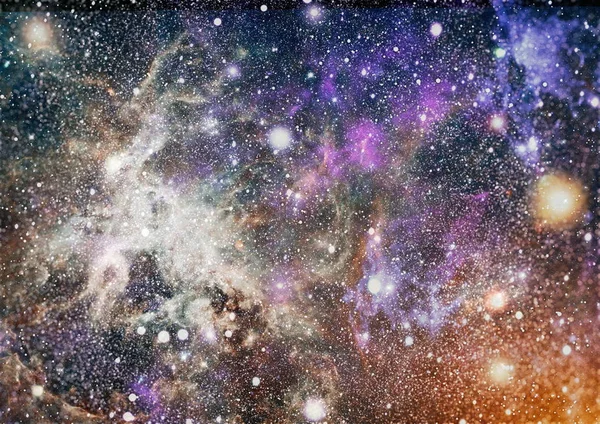 Alan arka plan soyut. Gece gökyüzünde yıldızlar ve bulutsu. Nasa tarafından döşenmiş bu görüntü unsurları — Stok fotoğraf