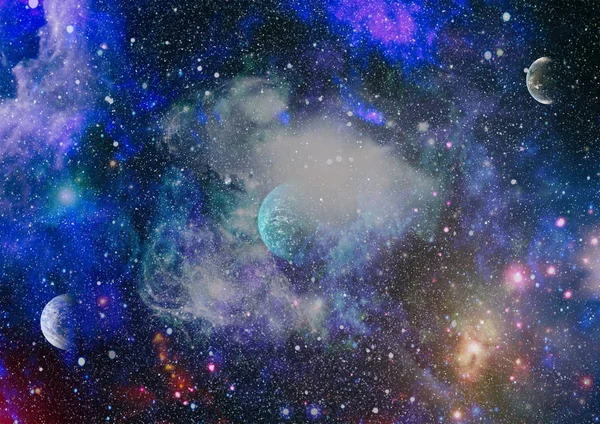Espace abstrait fond. Ciel nocturne avec étoiles et nébuleuse. Éléments de cette image fournis par la NASA — Photo