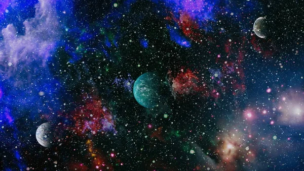Абстрактный фон пространства. Ночное небо со звездами и туманностью. Элементы этого изображения предоставлены НАСА — стоковое фото