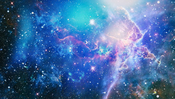 Nebula and galaxies in space.Planet and Galaxy - Elements of this Image Furnished by NASA