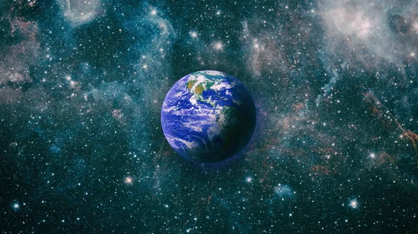 Föld a világűrből kollázs. Föld és a galaxisok a térben. Science fiction art. Föld bolygó a galaxisban használja a tudomány design fantasy — Stock Fotó