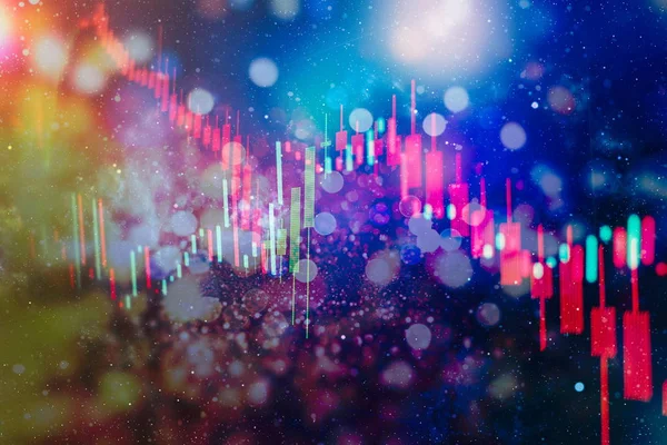 Analýza v Forex, komodity, akcie, dluhopisy a rozvíjejících se trzích: grafy a souhrnné informace — Stock fotografie