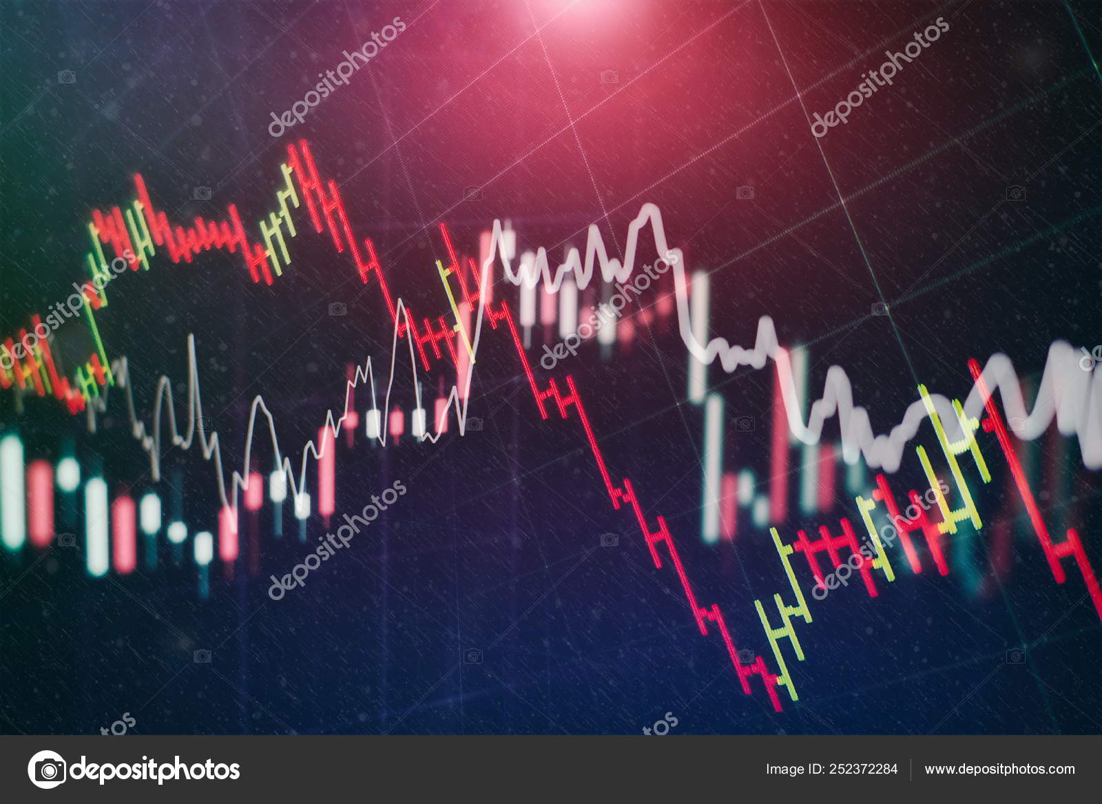 Economic graph with diagrams on the stock market, for business and ...