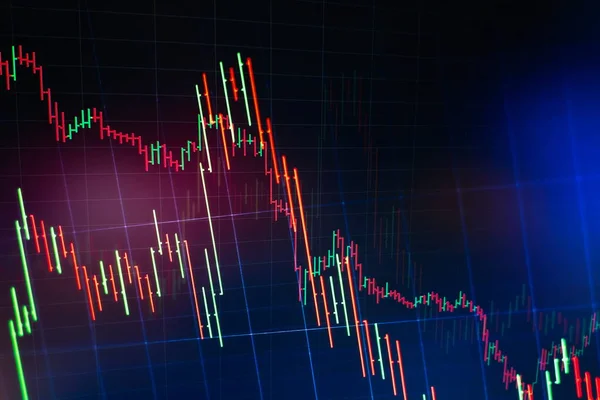 Contexte du graphique d'affaires : Analyse de la comptabilité d'entreprise sur les feuilles d'information. Main d'homme d'affaires travaillant sur l'analyse des graphiques d'investissement pour le marché de l'or, le marché Forex et le marché du trading . — Photo