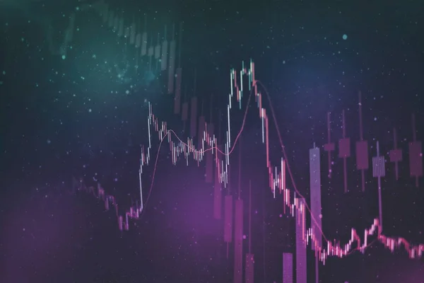 Gráfico econômico com diagramas no mercado de ações, para conceitos e relatórios de negócios e financeiros.Resumo fundo azul. — Fotografia de Stock