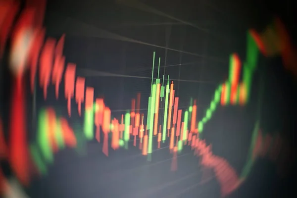 Wirtschaftsgrafik mit Diagrammen auf dem Aktienmarkt, für Geschäfts- und Finanzkonzepte und Berichte. Abstrakter blauer Hintergrund. — Stockfoto