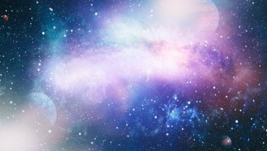 Galaksinin, koyu arka plan yıldızları ile atmosfer güzel yer. Derin uzay sanat. Galaksiler, nebulanın ve evren yıldızlarda. Nasa tarafından döşenmiş bu görüntü unsurları