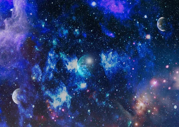 Bonito espacio de la galaxia, atmósfera con estrellas de fondo oscuro. Arte del espacio profundo. Galaxias, nebulosas y estrellas en el universo. Elementos de esta imagen proporcionados por la NASA —  Fotos de Stock