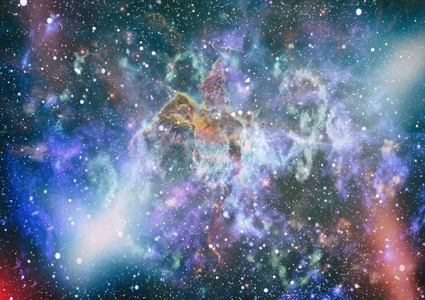 Ljusa stjärnor nebulosa. Avlägsen galax. Abstrakt bild. Delar av denna bild från Nasa. — Stockfoto