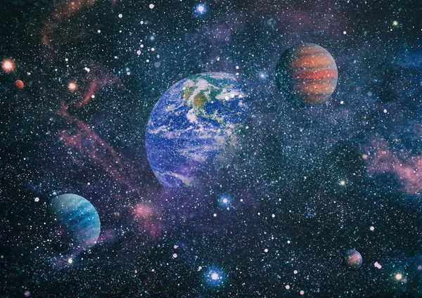 太空中的行星、恒星和星系显示出太空探索的美丽。美国航天局提供的要素 — 图库照片