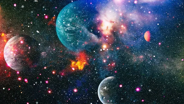 Mooie ruimte van de Melkweg, atmosfeer met sterren op een donkere achtergrond. Deep space art. Sterrenstelsels en nevels sterren in universum. Elementen van dit beeld ingericht door Nasa — Stockfoto