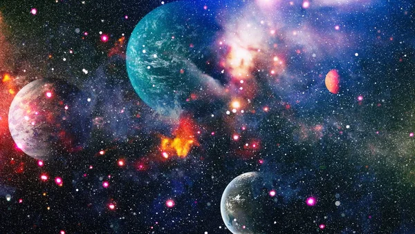 Schöner Raum der Galaxie, Atmosphäre mit Sternen vor dunklem Hintergrund. Deep-Space-Kunst. Galaxien, Nebel und Sterne im Universum. Elemente dieses Bildes von der nasa — Stockfoto