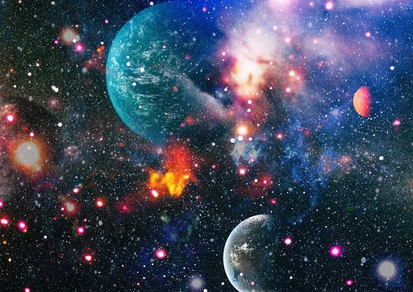 Belo espaço da galáxia, atmosfera com estrelas no fundo escuro. Arte espacial profunda. Galáxias, nebulosas e estrelas no universo. Elementos desta imagem fornecidos pela NASA — Fotografia de Stock