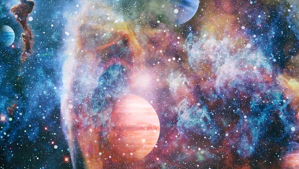 Schöner Raum der Galaxie, Atmosphäre mit Sternen vor dunklem Hintergrund. Deep-Space-Kunst. Galaxien, Nebel und Sterne im Universum. Elemente dieses Bildes von der nasa — Stockfoto