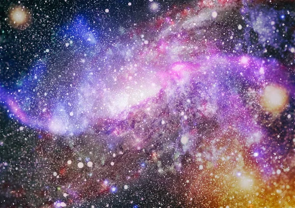 Ljusa stjärnor nebulosa. Avlägsen galax. Abstrakt bild. Delar av denna bild från Nasa. — Stockfoto