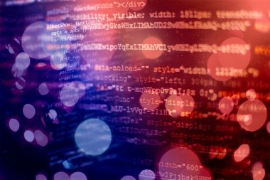 Geliştirici programlama kodu. Soyut bilgisayar komut dosyası kodu. Yazılım geliştiricisi kod ekranını programlama. Yazılım programlama çalışma süresi.