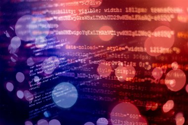 Geliştirici programlama kodu. Soyut bilgisayar komut dosyası kodu. Yazılım geliştiricisi kod ekranını programlama. Yazılım programlama çalışma süresi.