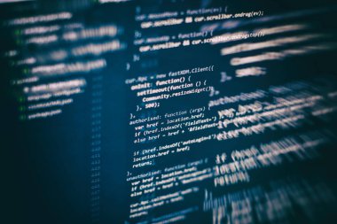 Büyük veri depolama ve bulut bilgi işlem temsili. Programlama kodu .