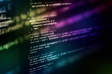 Büyük veri depolama ve bulut bilgi işlem temsili. Programlama kodu .