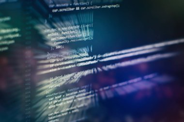 Büyük veri depolama ve bulut bilgi işlem temsili. Programlama kodu .